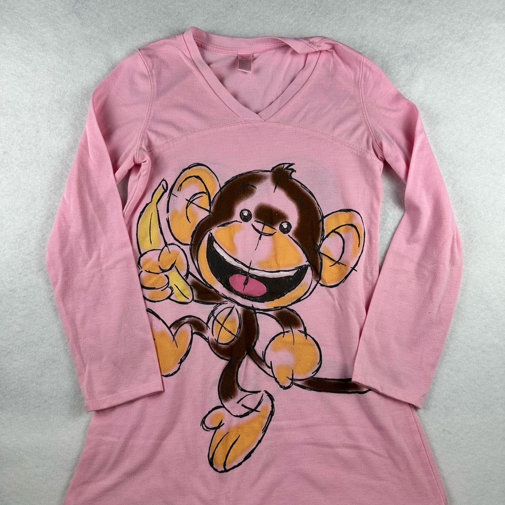 Limited Too Pink Too Cool Monkey Nightgown Nostalgic Y2K Vintage EUC